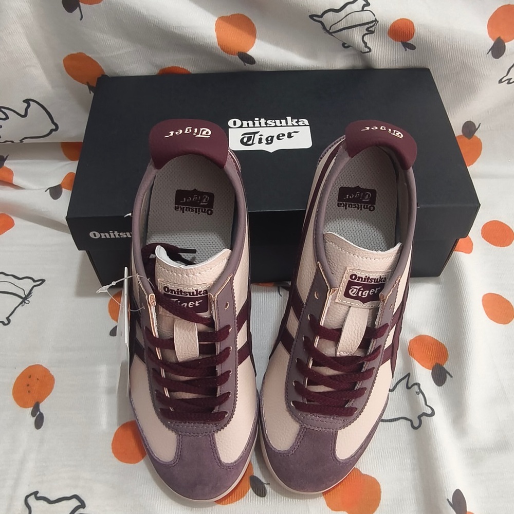 Onitsuka Tiger by Asics Women’s Pink and Burgundy Serrano Sneaker - Picture 3 of 11